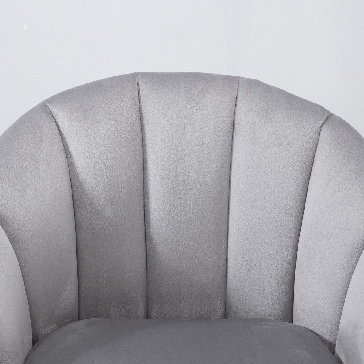 Velvet Single Armchair - Grey – image 11