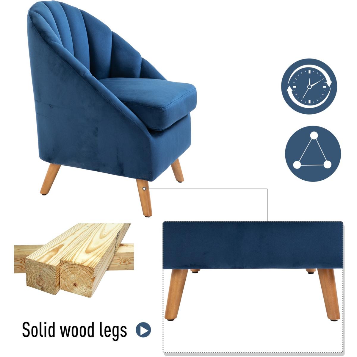 Velvet Single Armchair - Grey – image 13