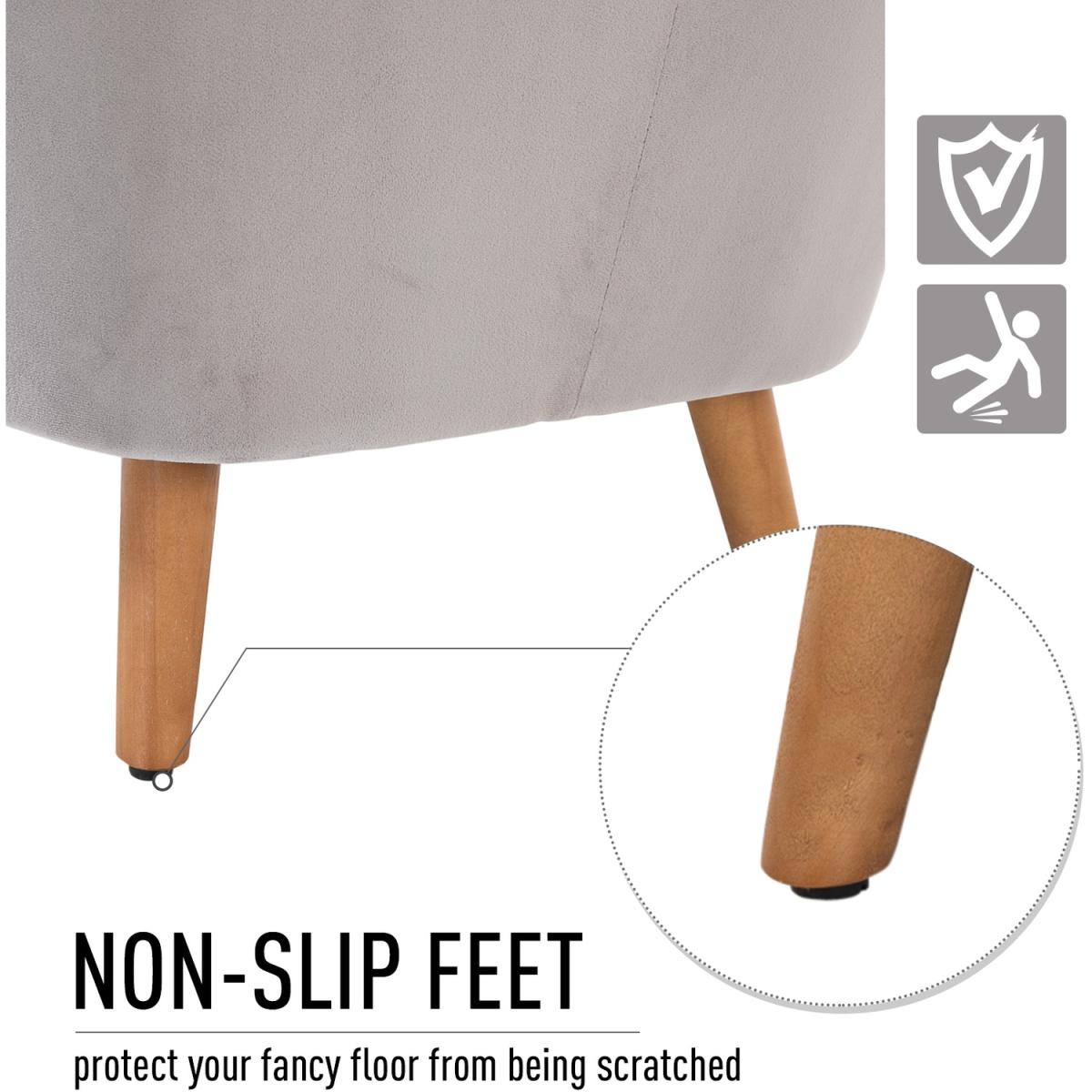 Velvet Single Armchair - Grey – image 17