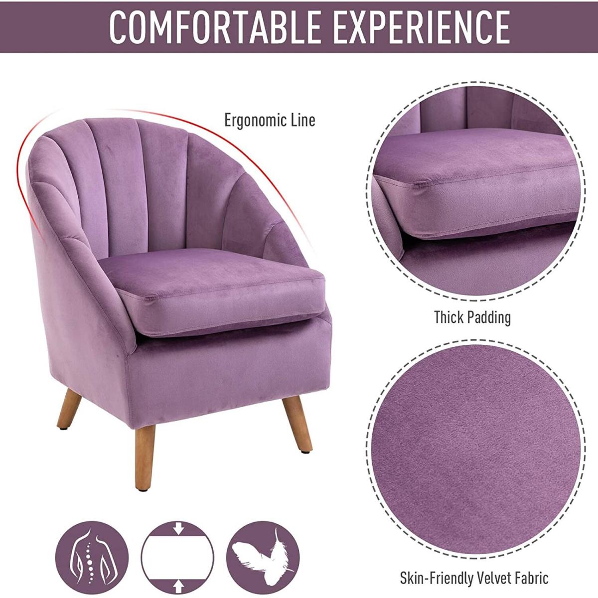 Velvet Single Armchair - Grey – image 3