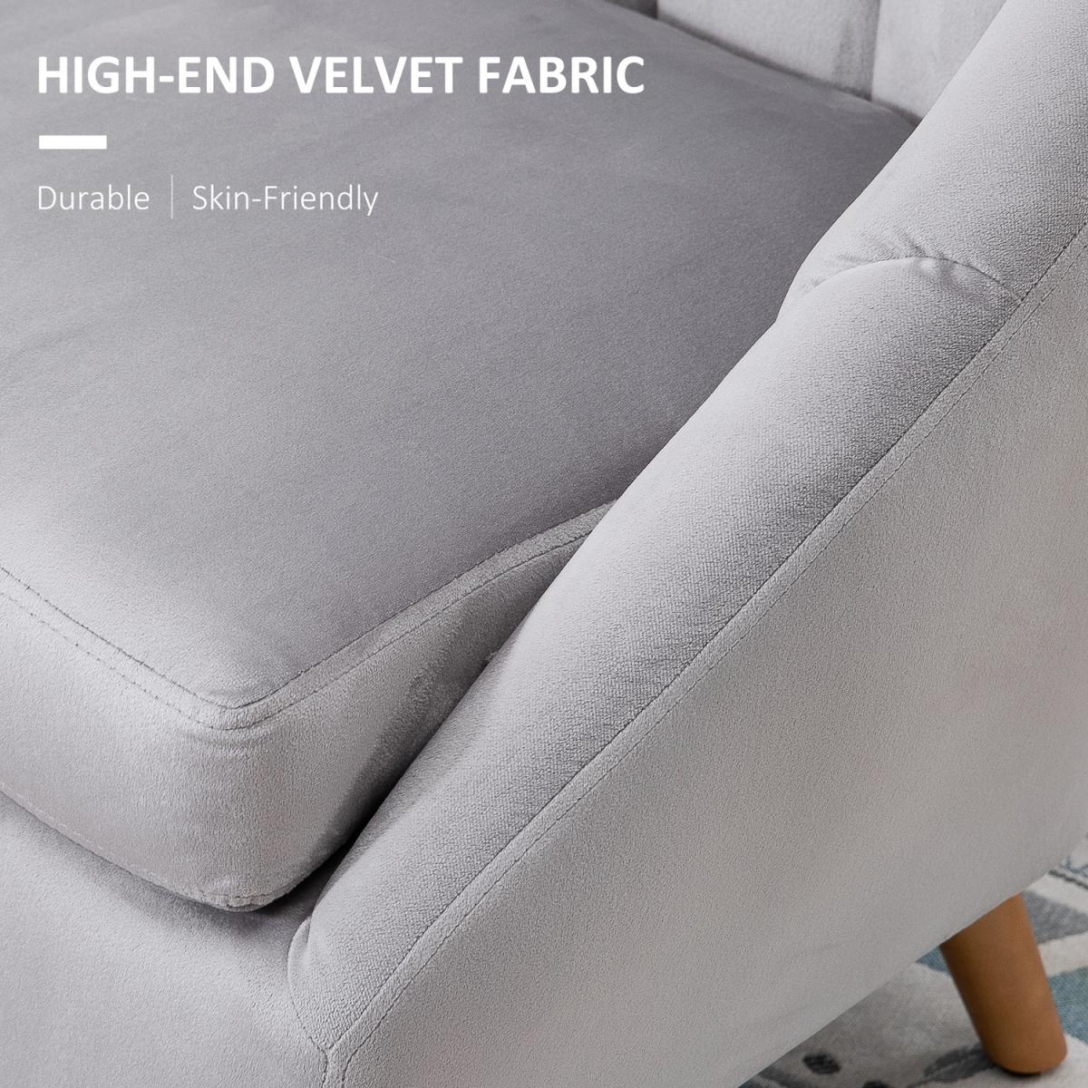 Velvet Single Armchair - Grey – image 9