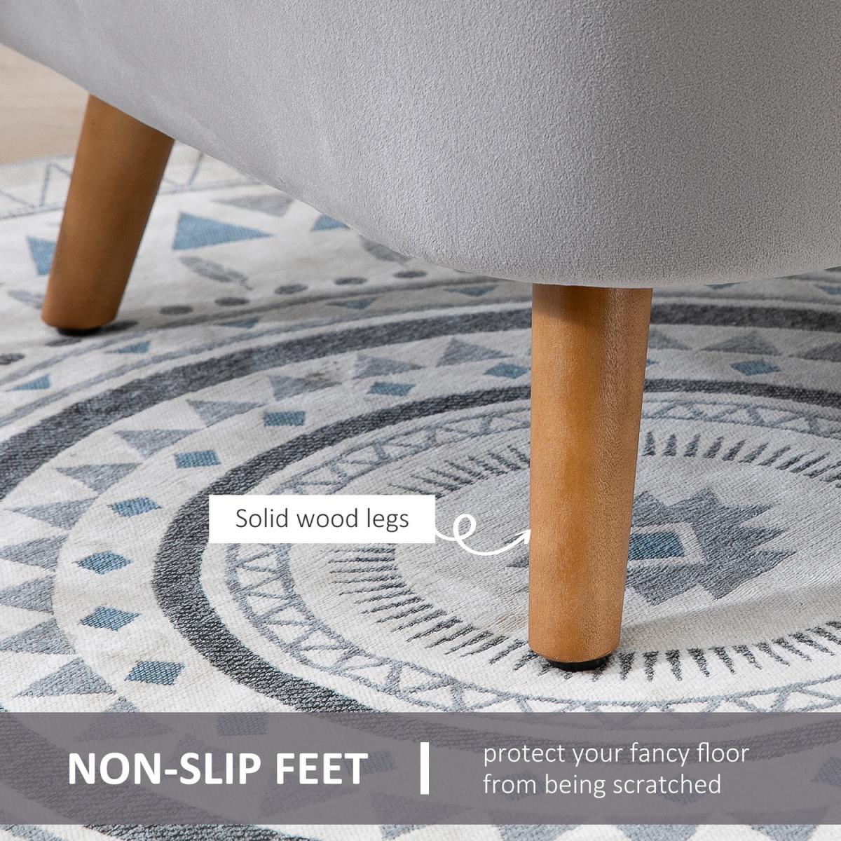 Velvet Single Armchair - Grey – image 10