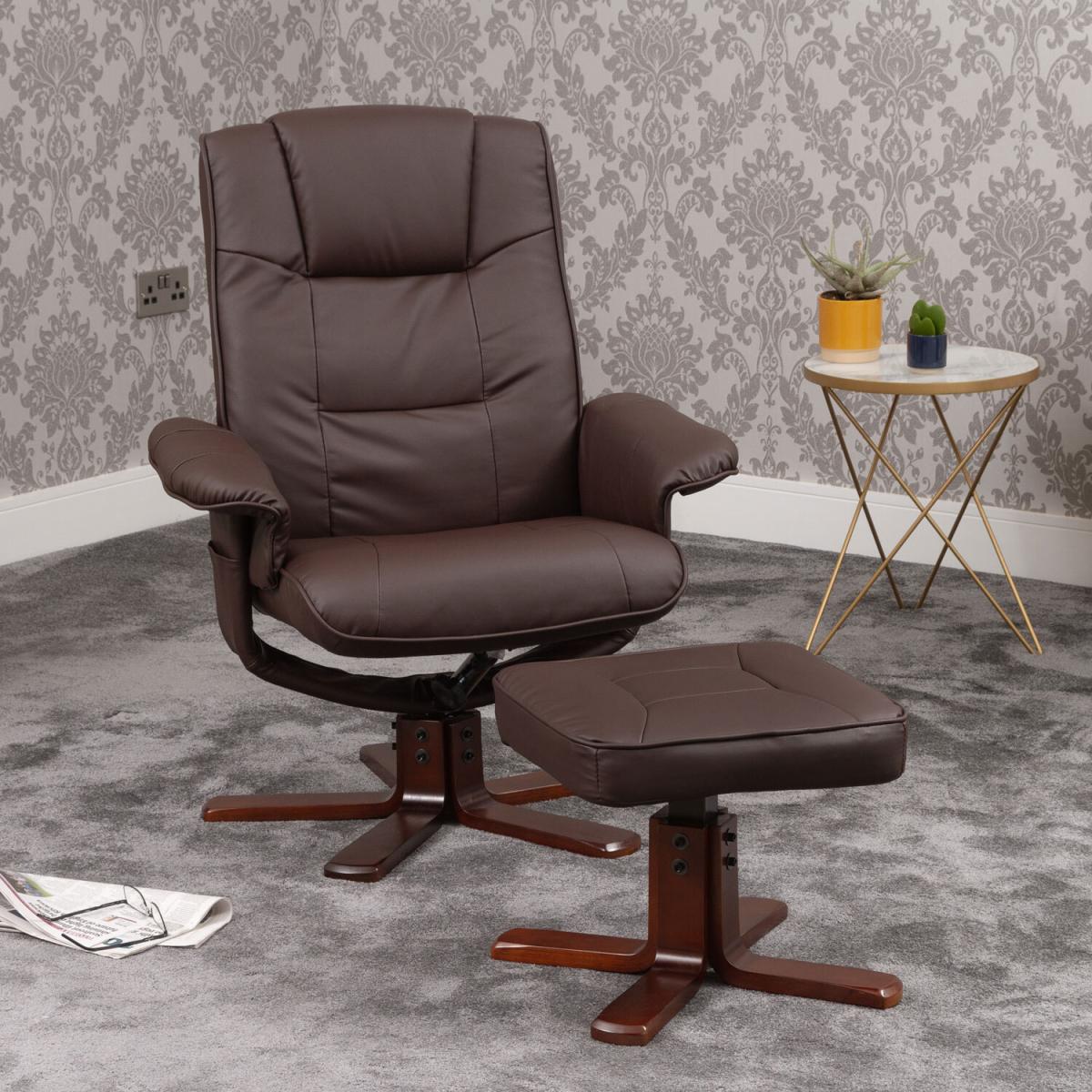 Glendon Swivel Recliner with Massage and Heat - Brown – image 4