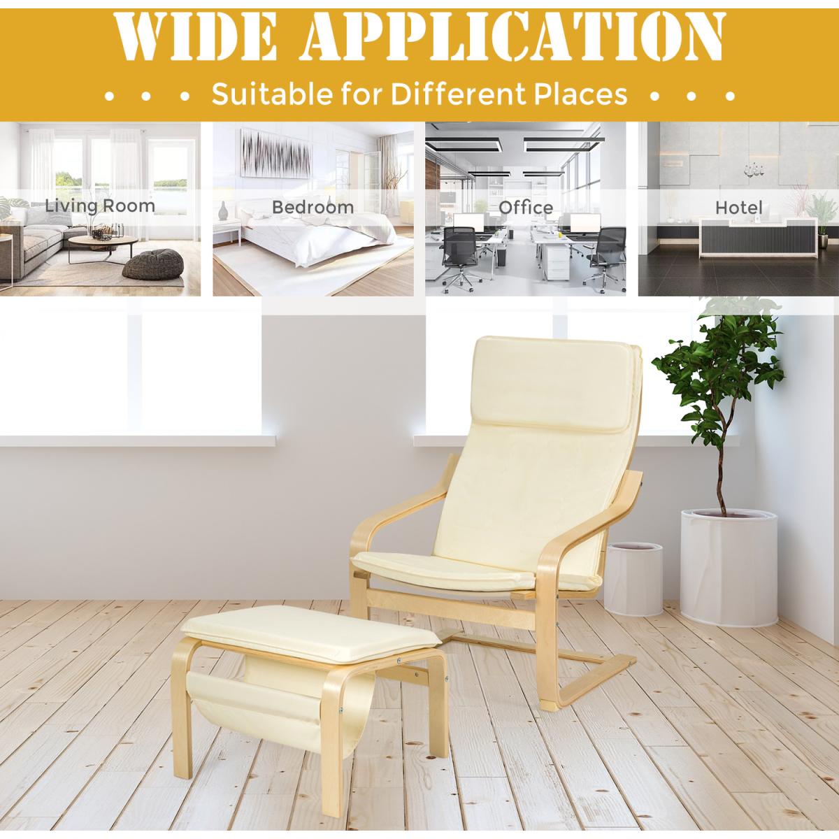 Ergonomic Modern Accent Armchair - White – image 4