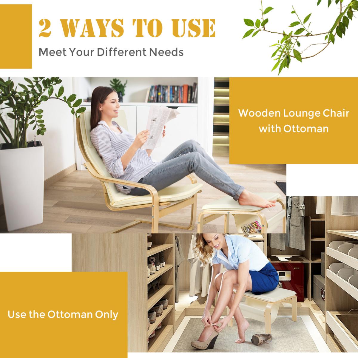 Ergonomic Modern Accent Armchair - White – image 7