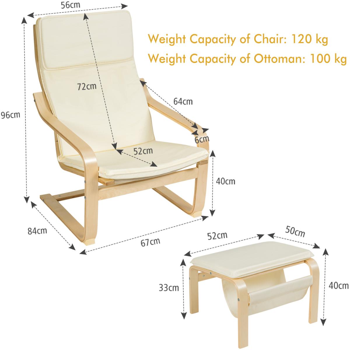 Ergonomic Modern Accent Armchair - White – image 8