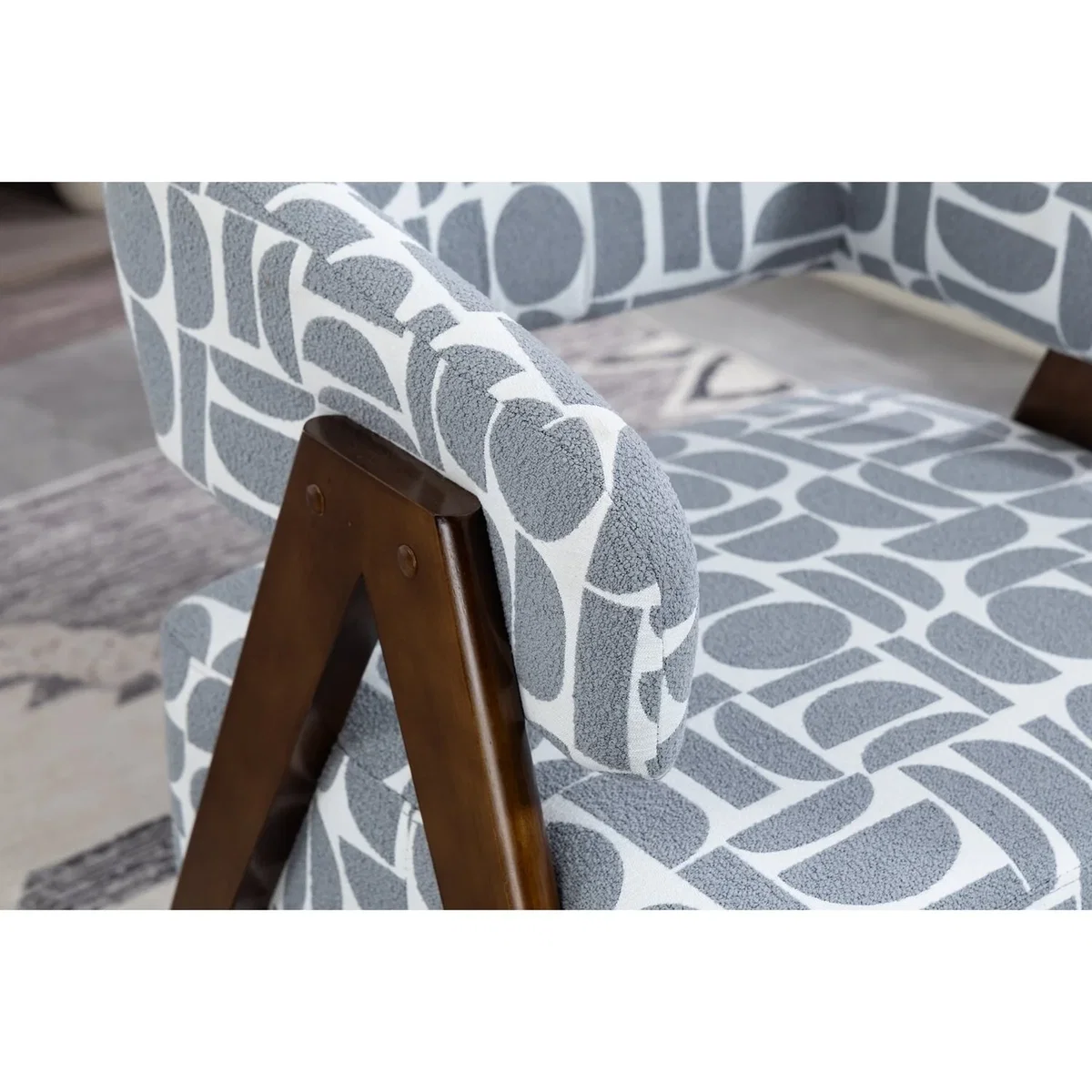 WestWood Fabric Tub Chair Armchair for Small Spaces Padded Seat Grey - White – image 12