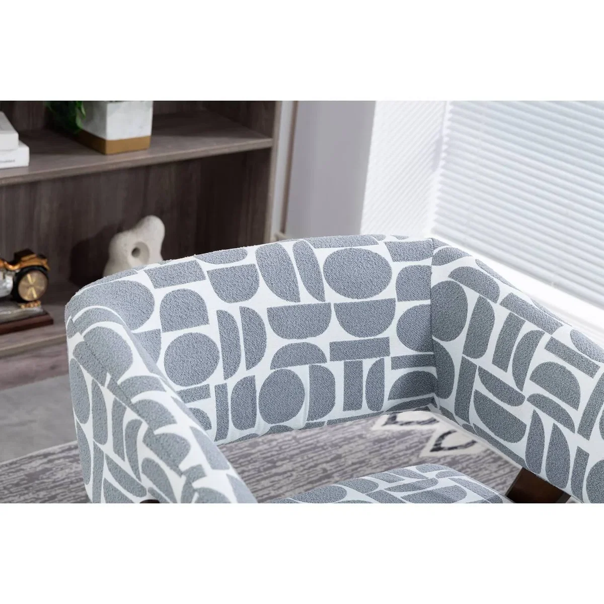 WestWood Fabric Tub Chair Armchair for Small Spaces Padded Seat Grey - White – image 13
