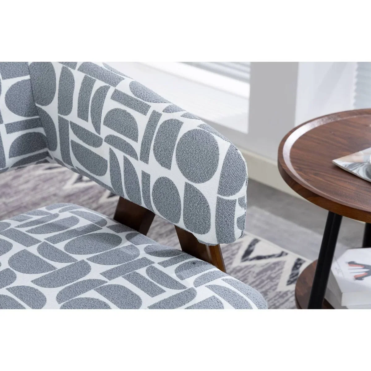 WestWood Fabric Tub Chair Armchair for Small Spaces Padded Seat Grey - White – image 15