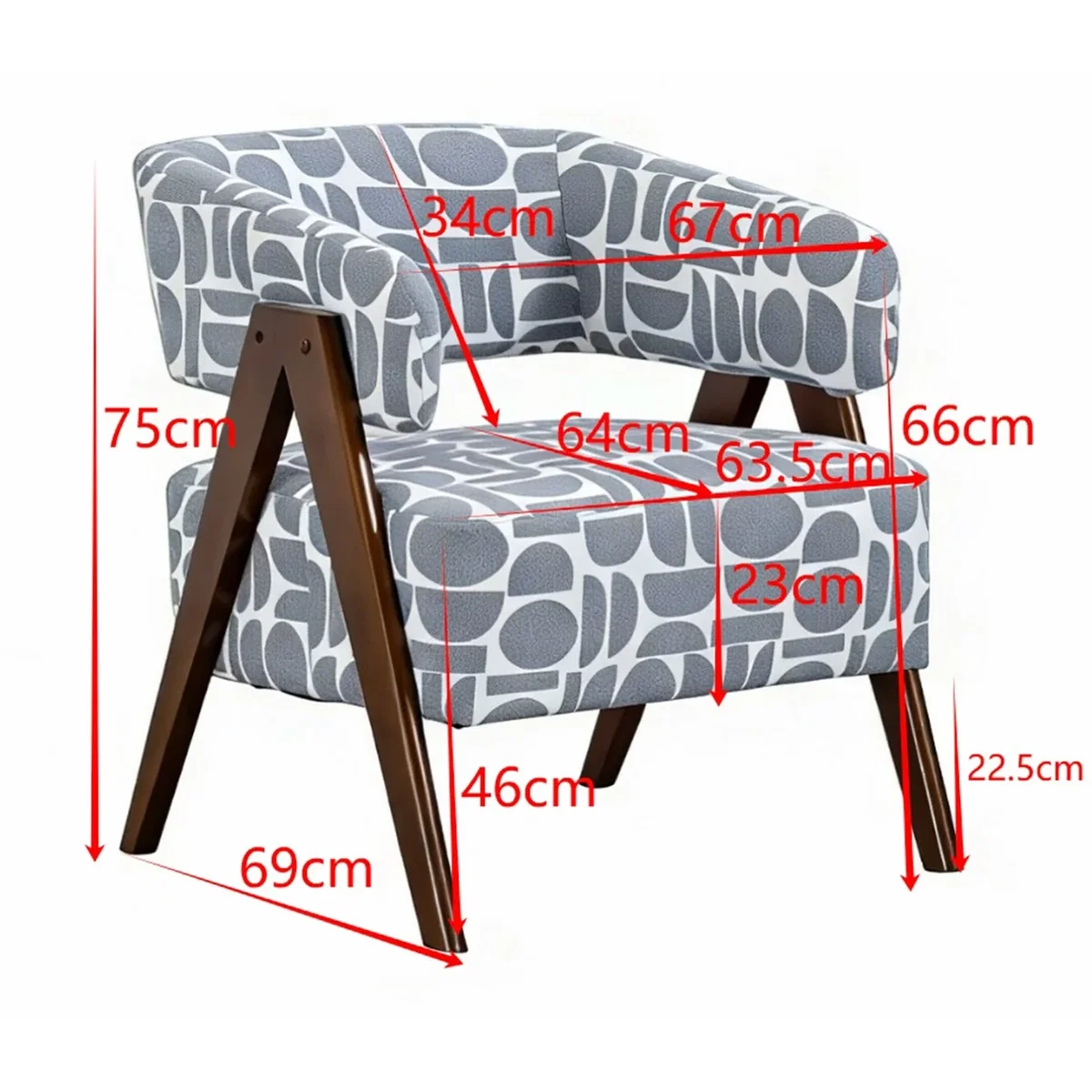 WestWood Fabric Tub Chair Armchair for Small Spaces Padded Seat Grey - White – image 16