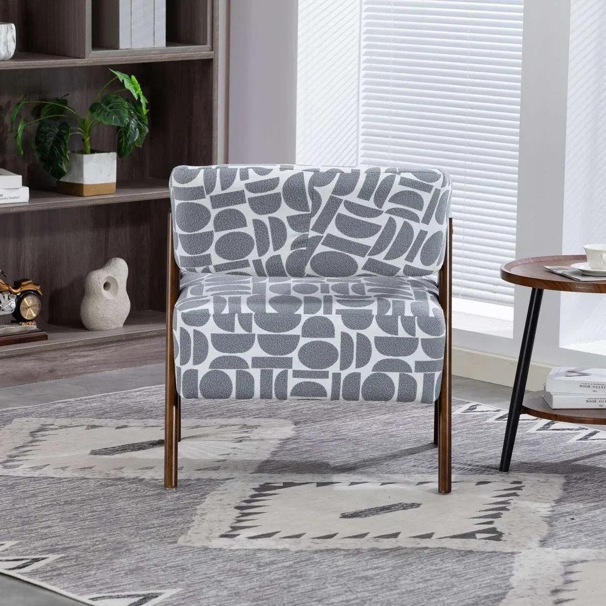 WestWood Fabric Tub Chair Armchair for Small Spaces Padded Seat Grey - White – image 17