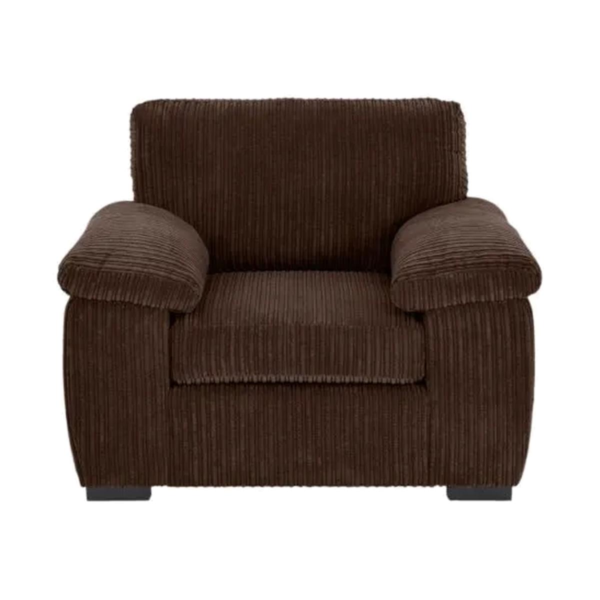 Capri Jumbo Cord Armchair - Chocolate