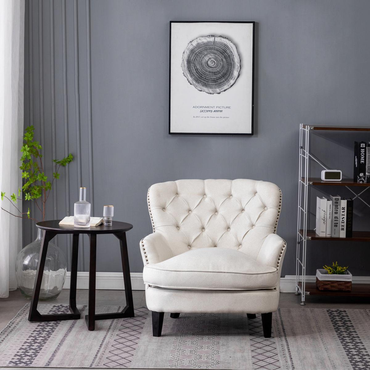 Linen Club Chair - Grey – image 17