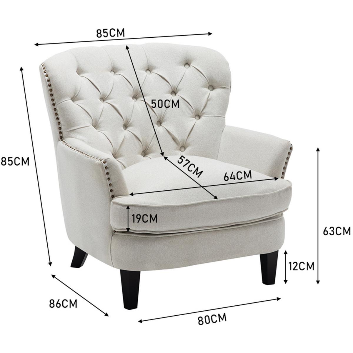 Linen Club Chair - Grey – image 18