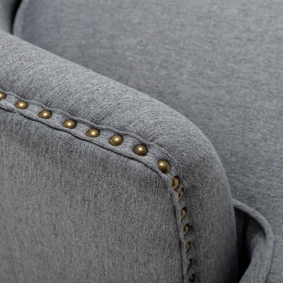 Linen Club Chair - Grey – image 6