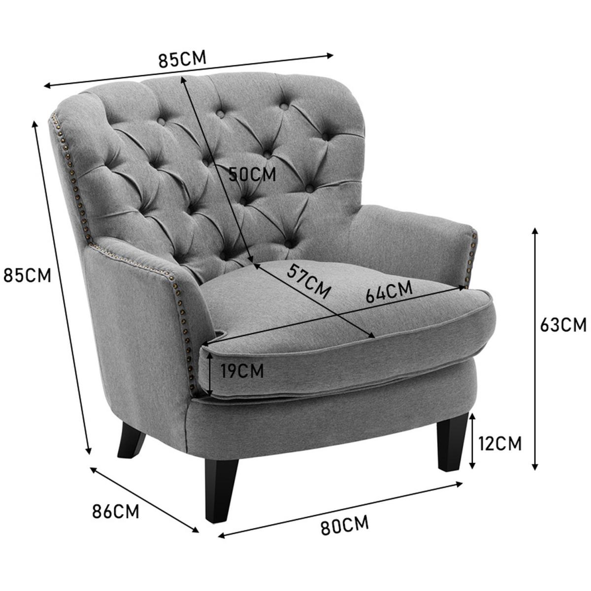 Linen Club Chair - Grey – image 8