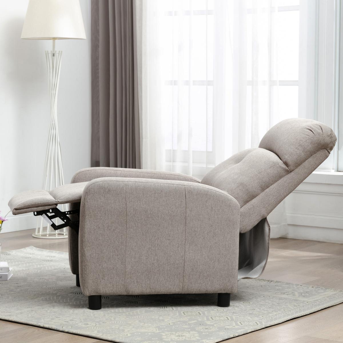 Milton Modern Fabric Pushback Recliner Armchair - Pumice – image 3