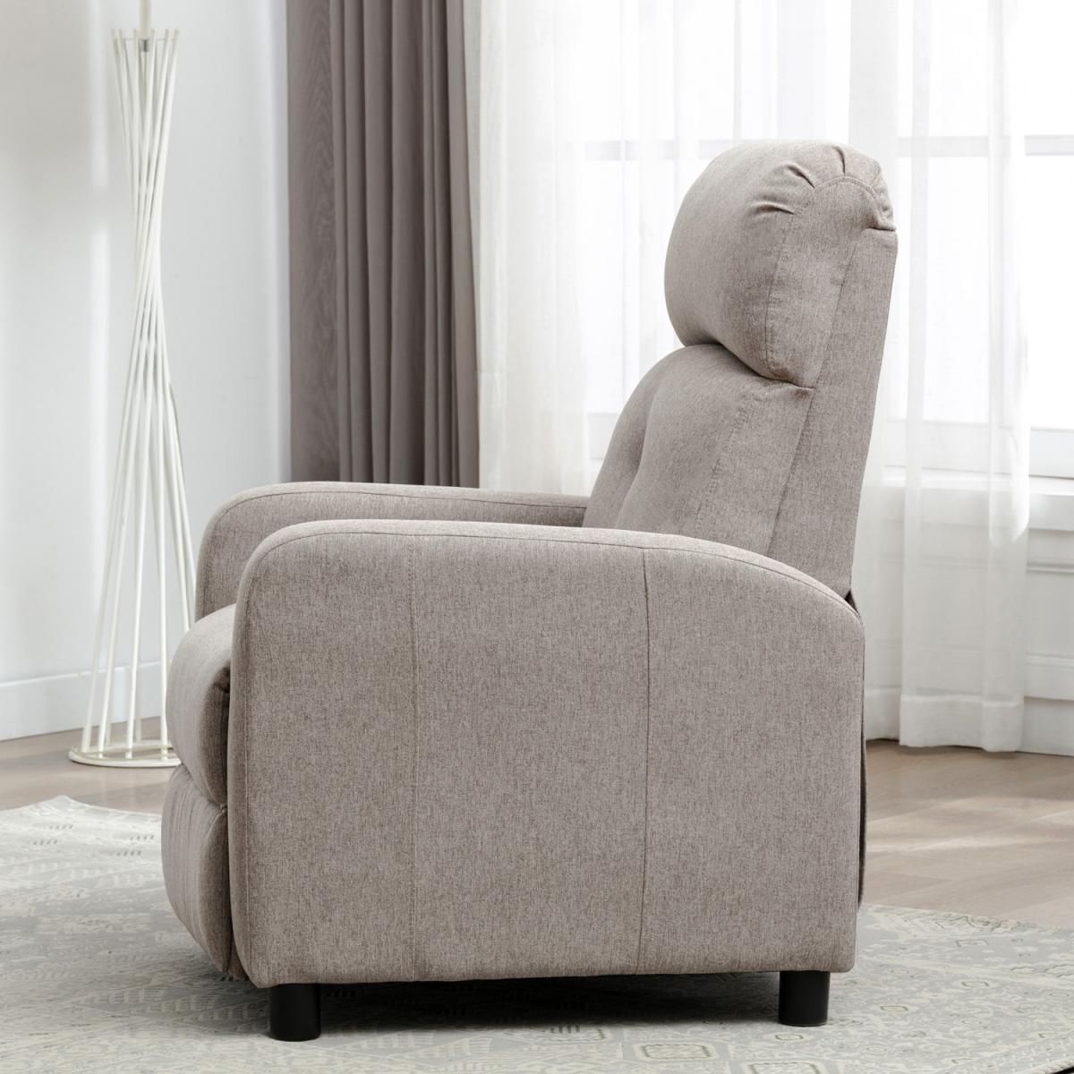 Milton Modern Fabric Pushback Recliner Armchair - Pumice – image 4
