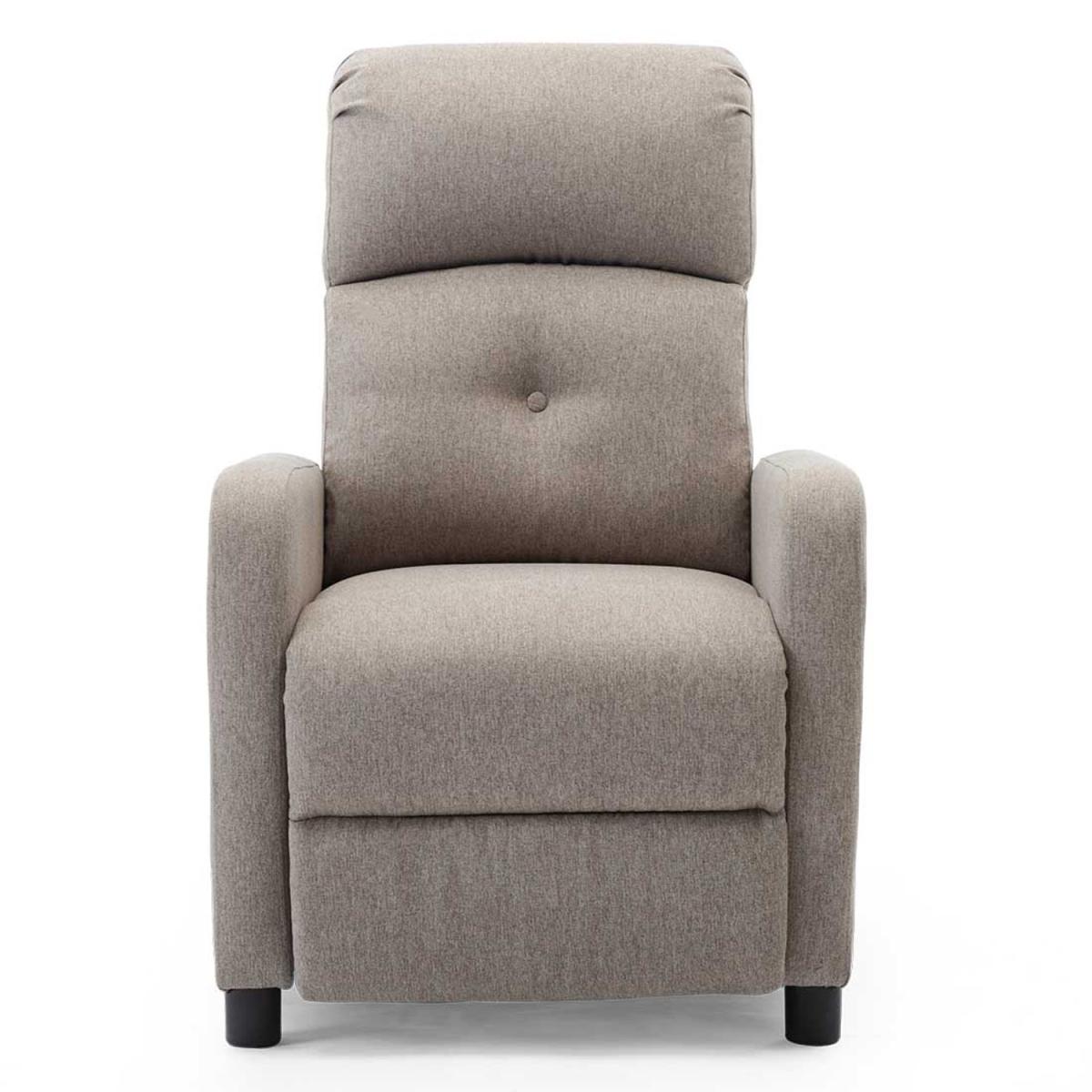 Milton Modern Fabric Pushback Recliner Armchair - Pumice – image 7