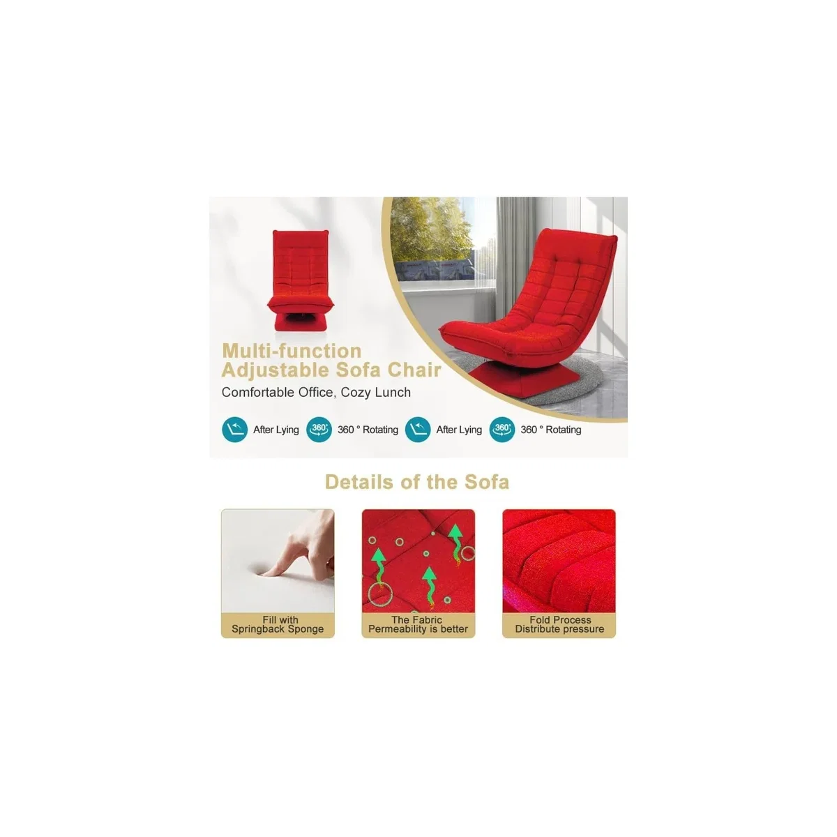 Armchair Chair Lounger - Red – image 4