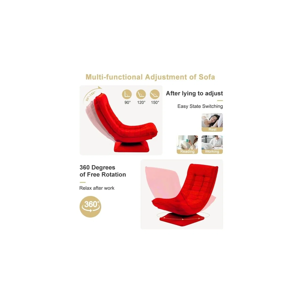 Armchair Chair Lounger - Red – image 5