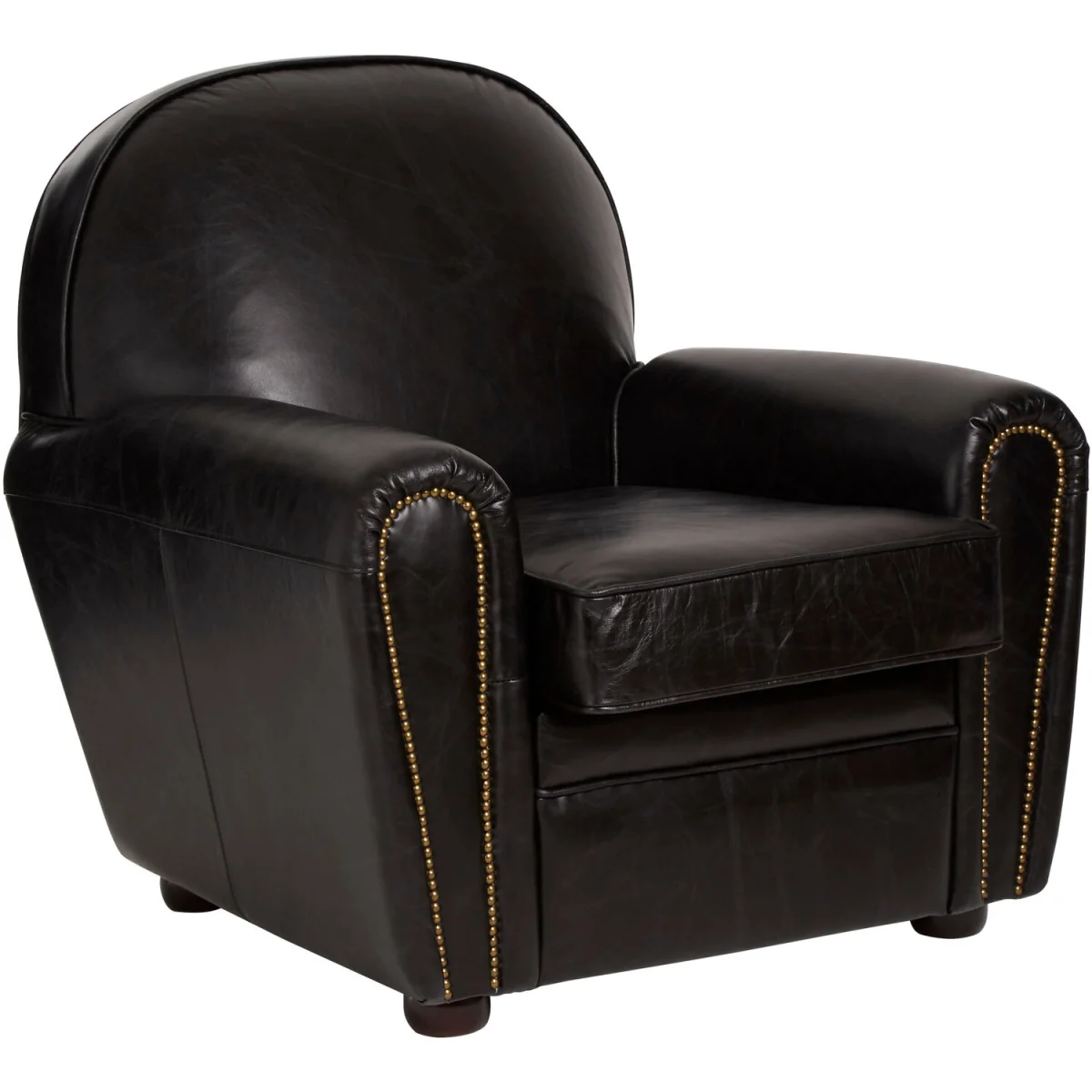 Victor Black Leather Classic Armchair - Black – image 2