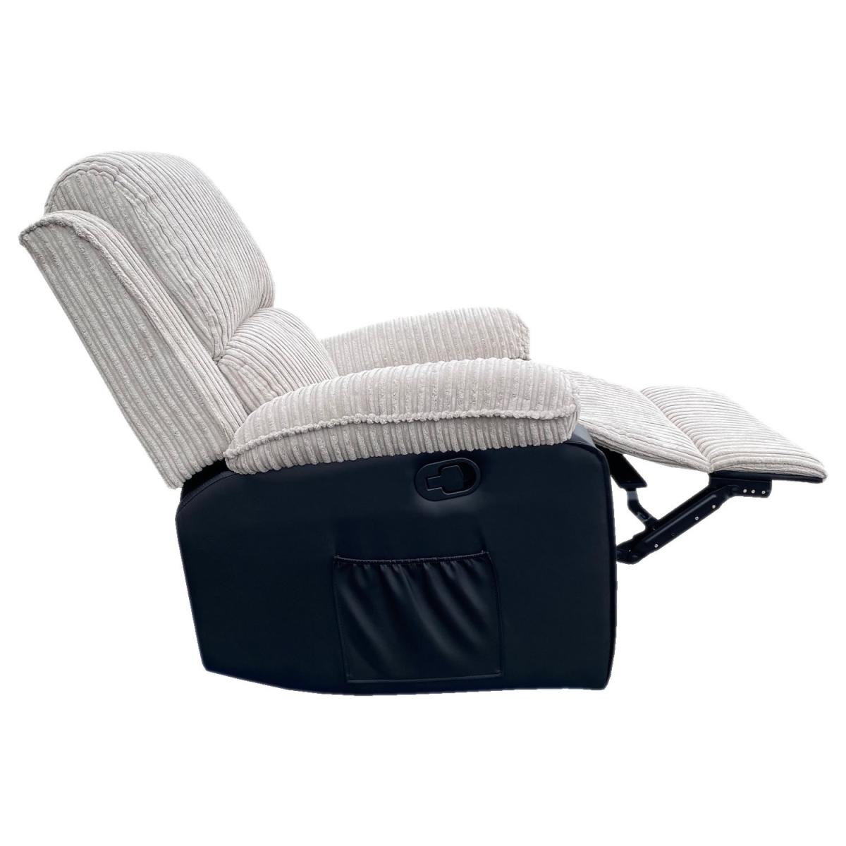 Postana Fabric Grey Armchair Reclining - Light Grey – image 2