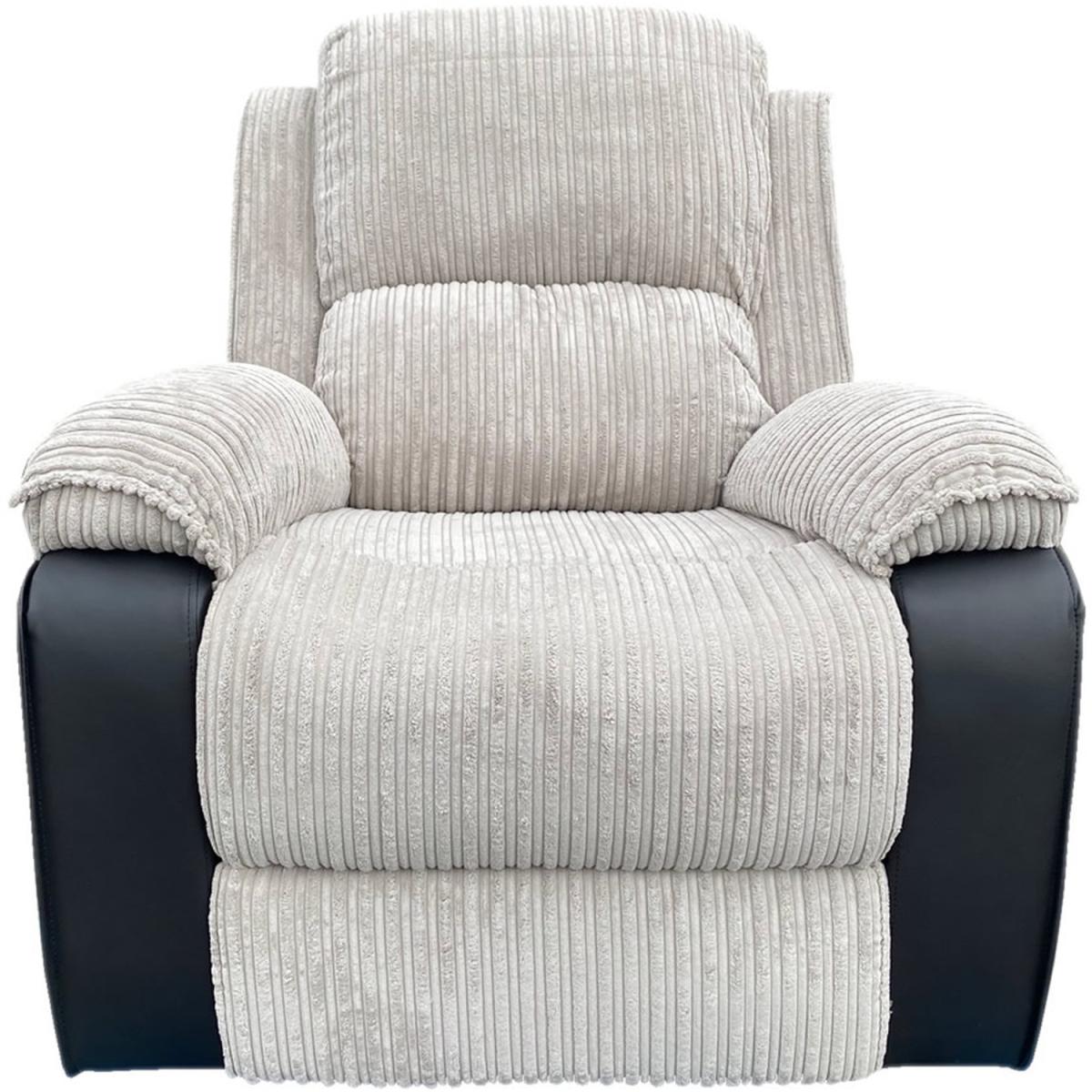 Postana Fabric Grey Armchair Reclining - Light Grey – image 3