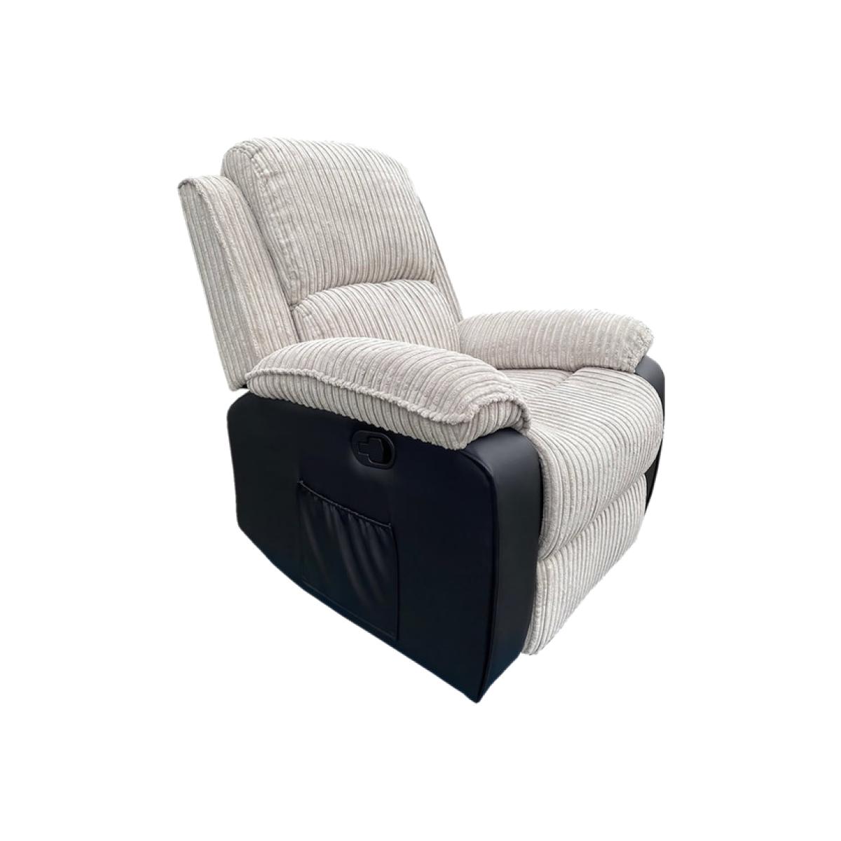 Postana Fabric Grey Armchair Reclining - Light Grey – image 1