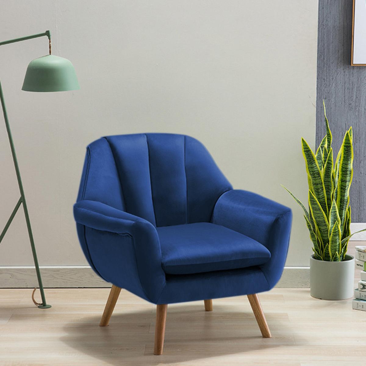 Velvet Lounge Armchair - Grey – image 16