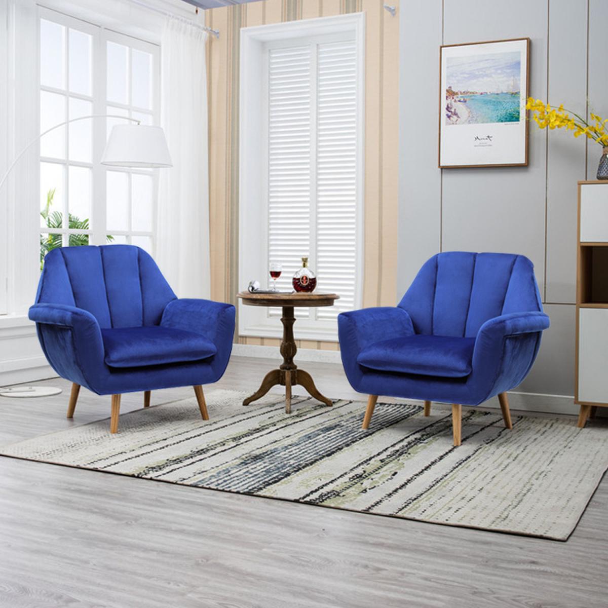 Velvet Lounge Armchair - Grey – image 17