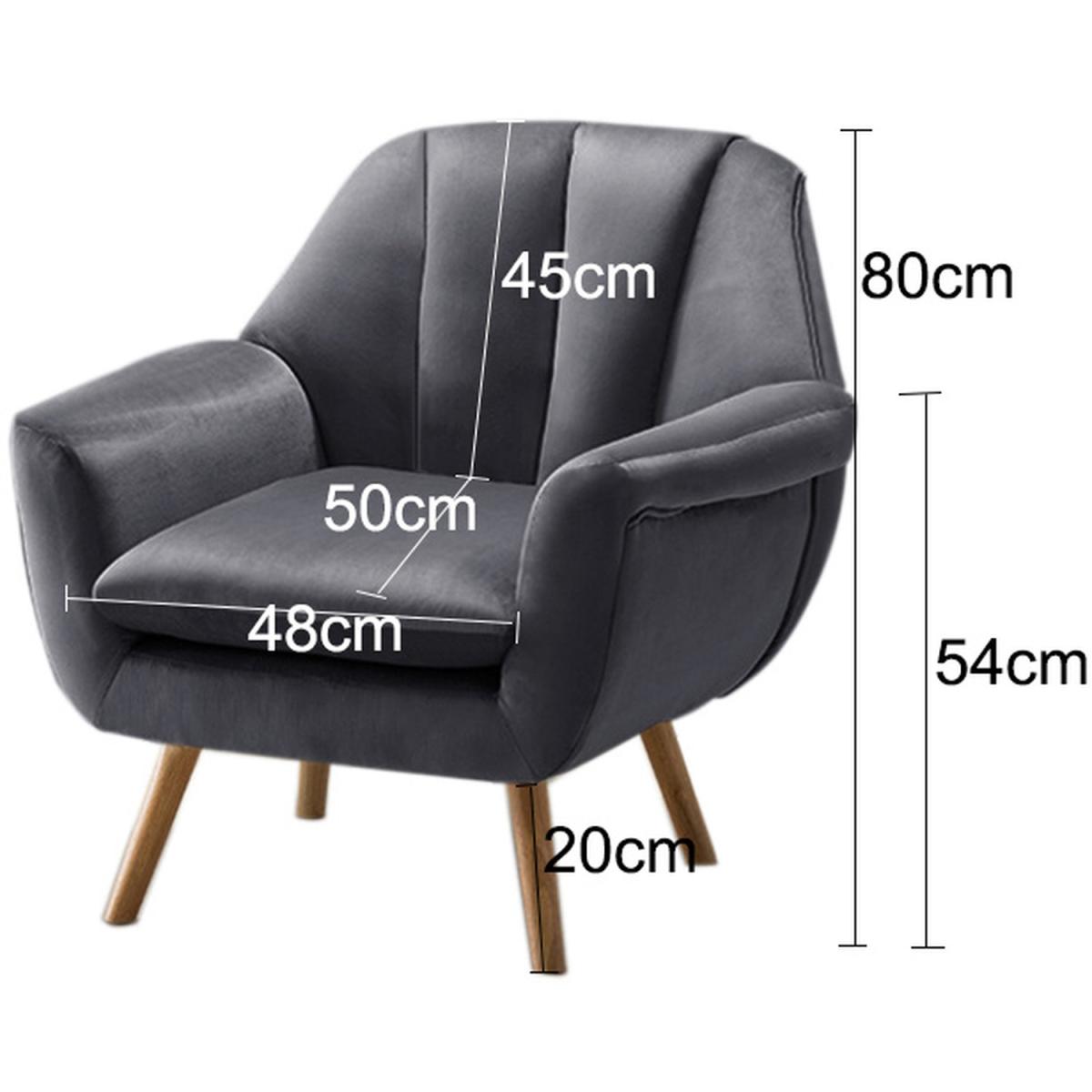 Velvet Lounge Armchair - Grey – image 3