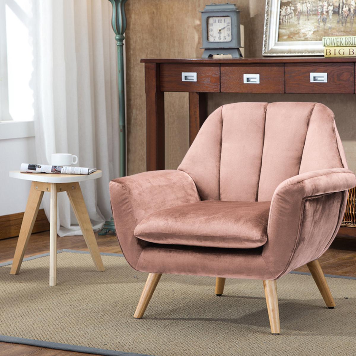 Velvet Lounge Armchair - Grey – image 21