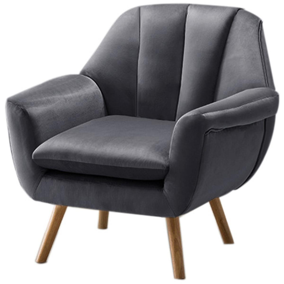 Velvet Lounge Armchair - Grey – image 8