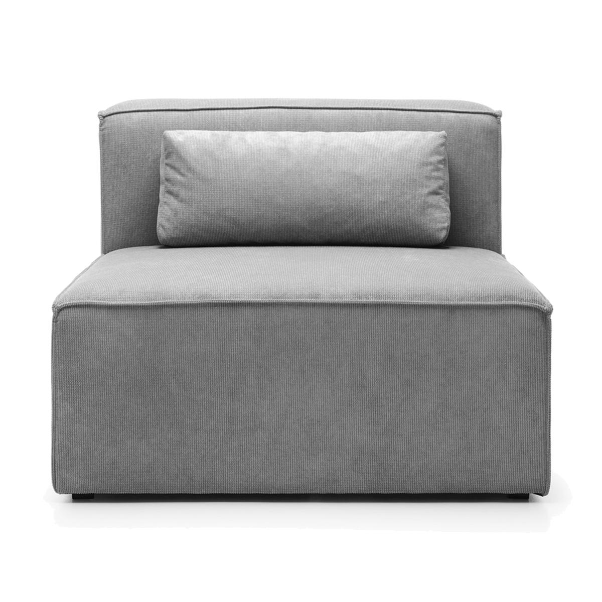 Doris Armless Chair Module in Beige Cord Chenille - Light Grey