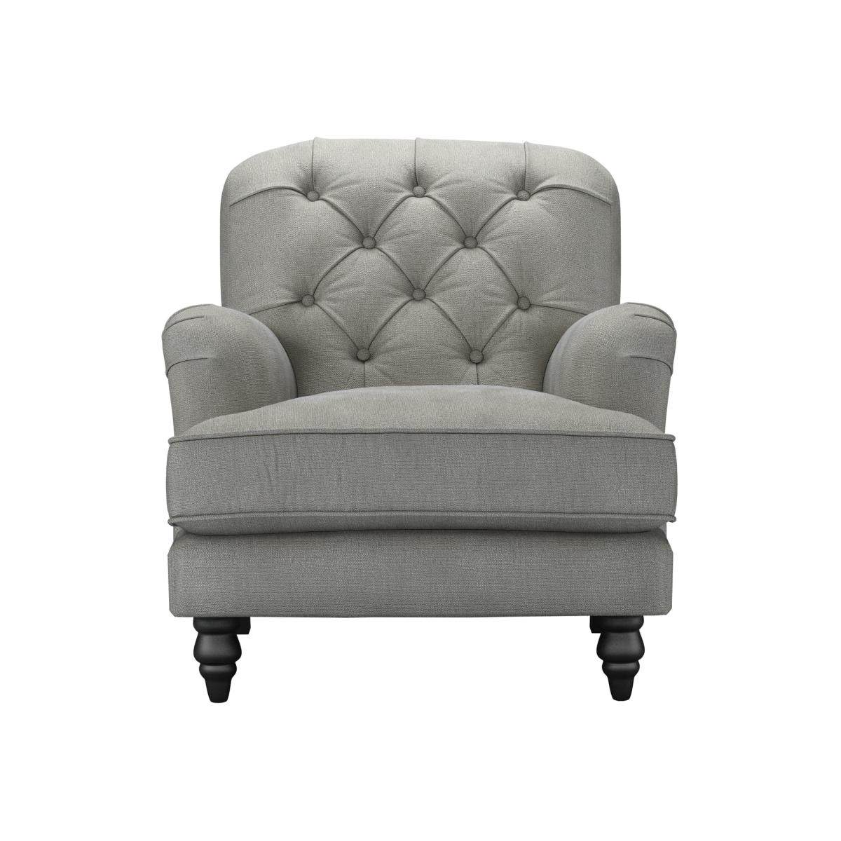 Snowdrop Button Back Armchair in Mushroom Heathland Weave - sofa.com