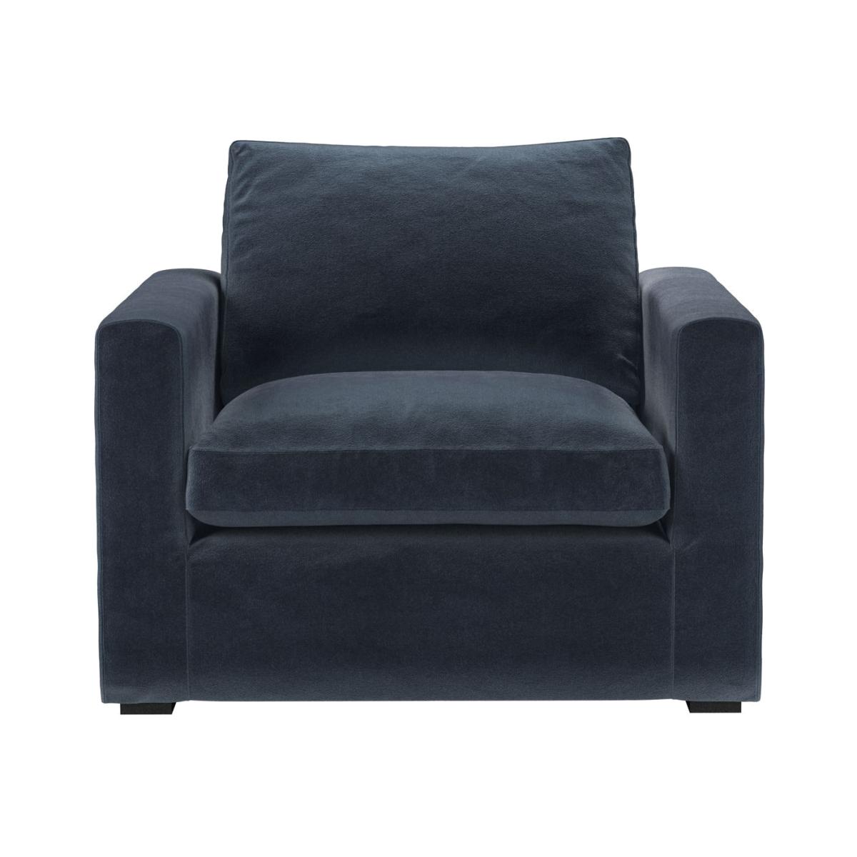Long Island Slim Small Armchair in Skyfall Cotton Matt Velvet – image 1