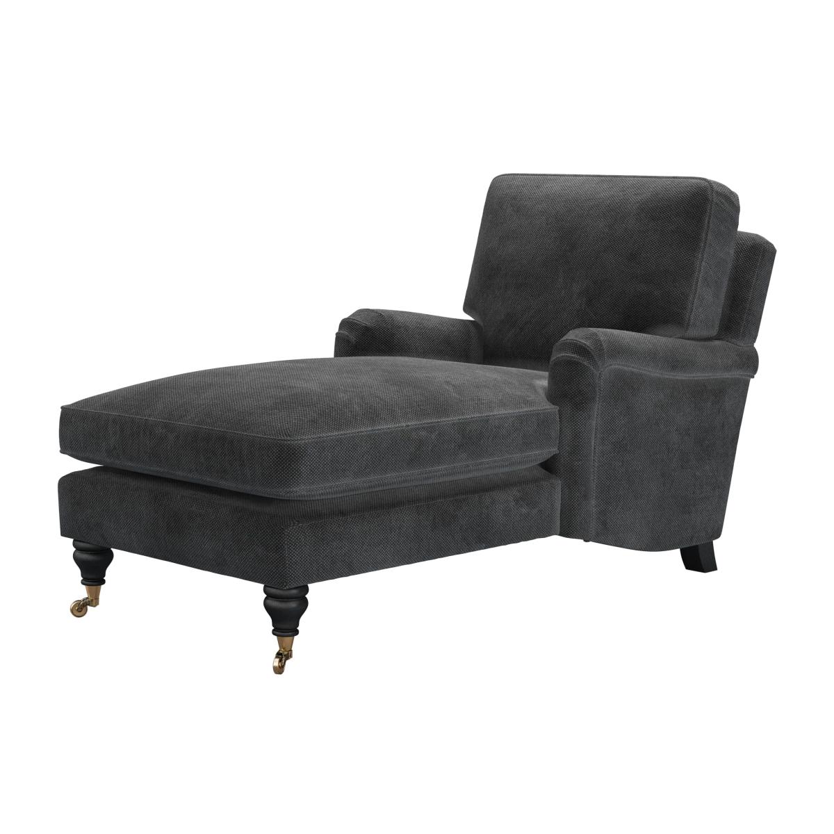 Bluebell Chaise Armchair in Raven Speckled Chenille – image 1