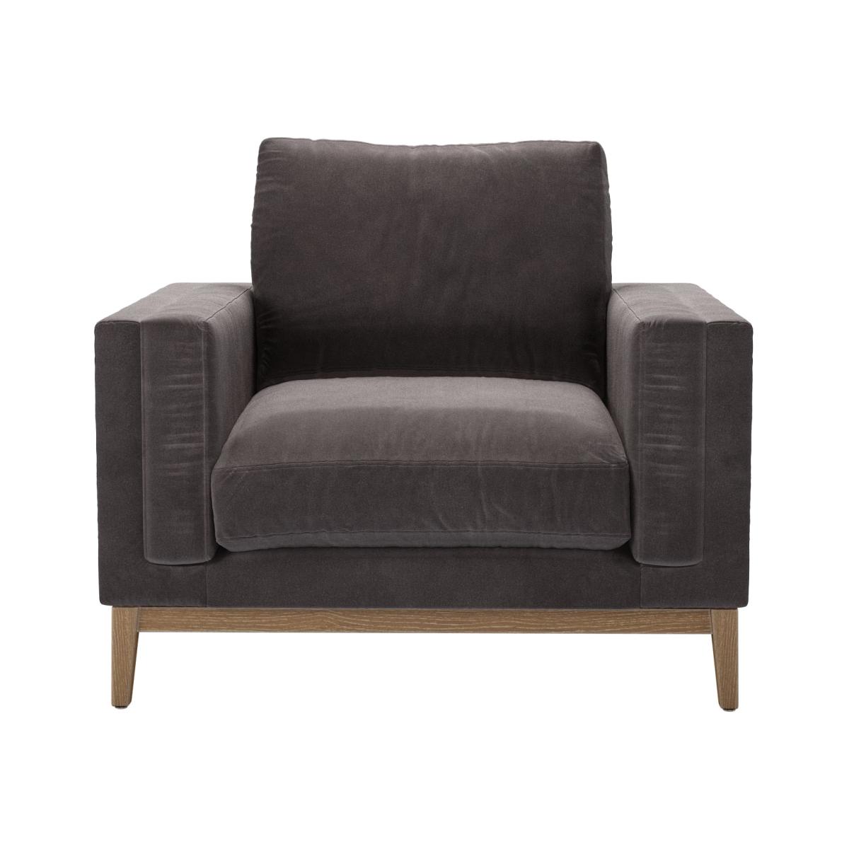 Costello Armchair in Shale Aquaclean Clever Velvet – image 1