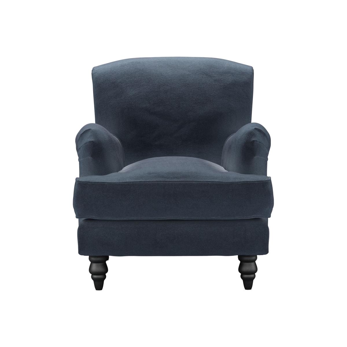 Snowdrop Small Armchair in Skyfall Cotton Matt Velvet