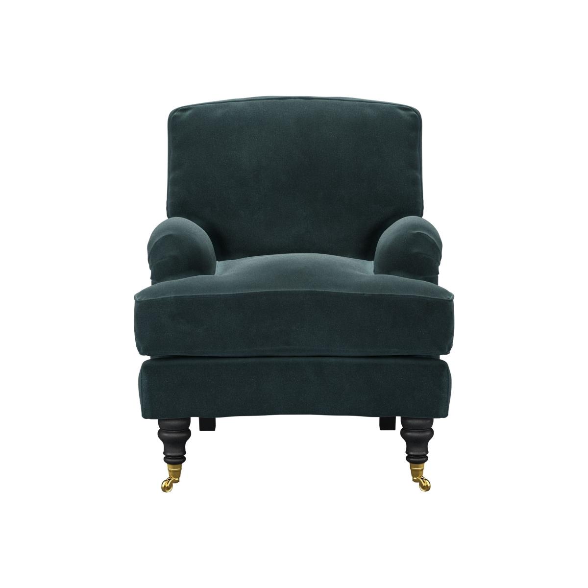 Bluebell Small Armchair in Deep Forest Aquaclean Clever Velvet – image 1