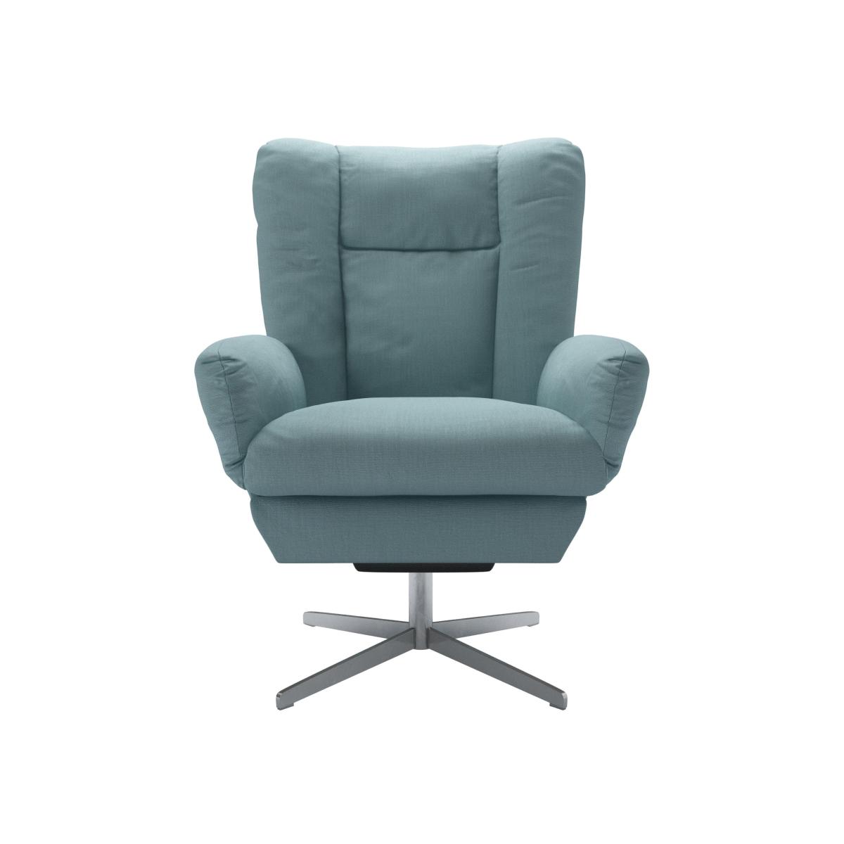 Ellora Swivel Armchair in Lagoon Brushed Linen Cotton – image 1