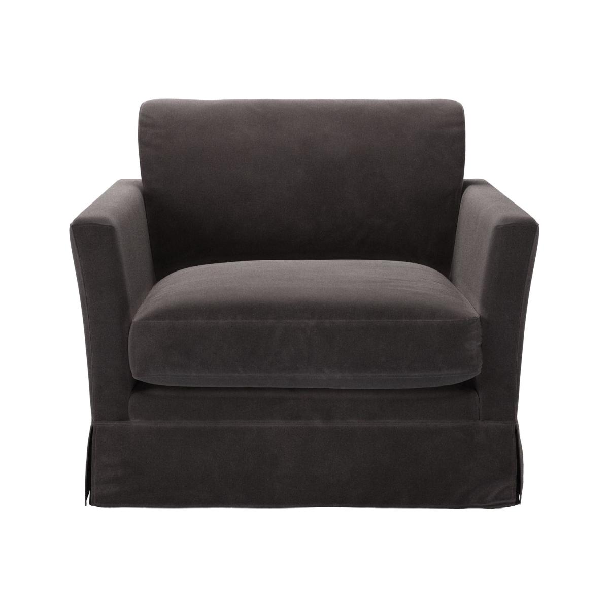 Otto Armchair in Shale Aquaclean Clever Velvet – image 1