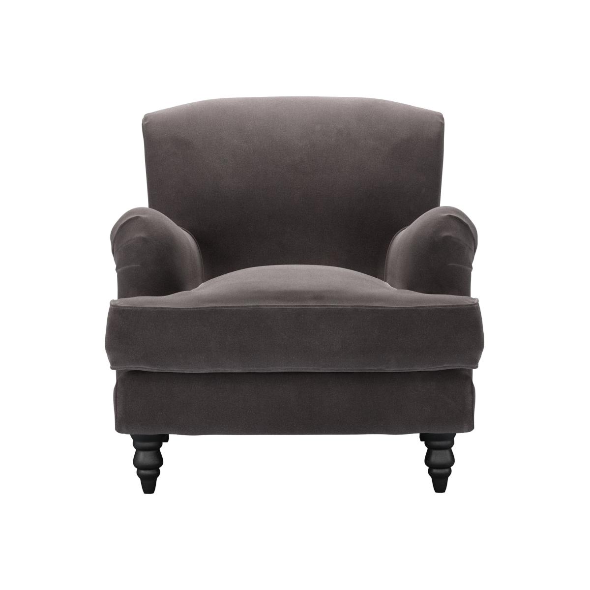 Snowdrop Armchair in Shale Aquaclean Clever Velvet
