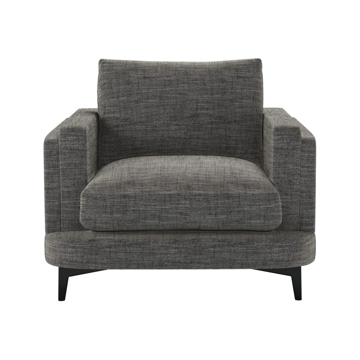 Boston Squared Arm Armchair in Liquorice Baylee Multi-Tone Viscose Linen – image 1
