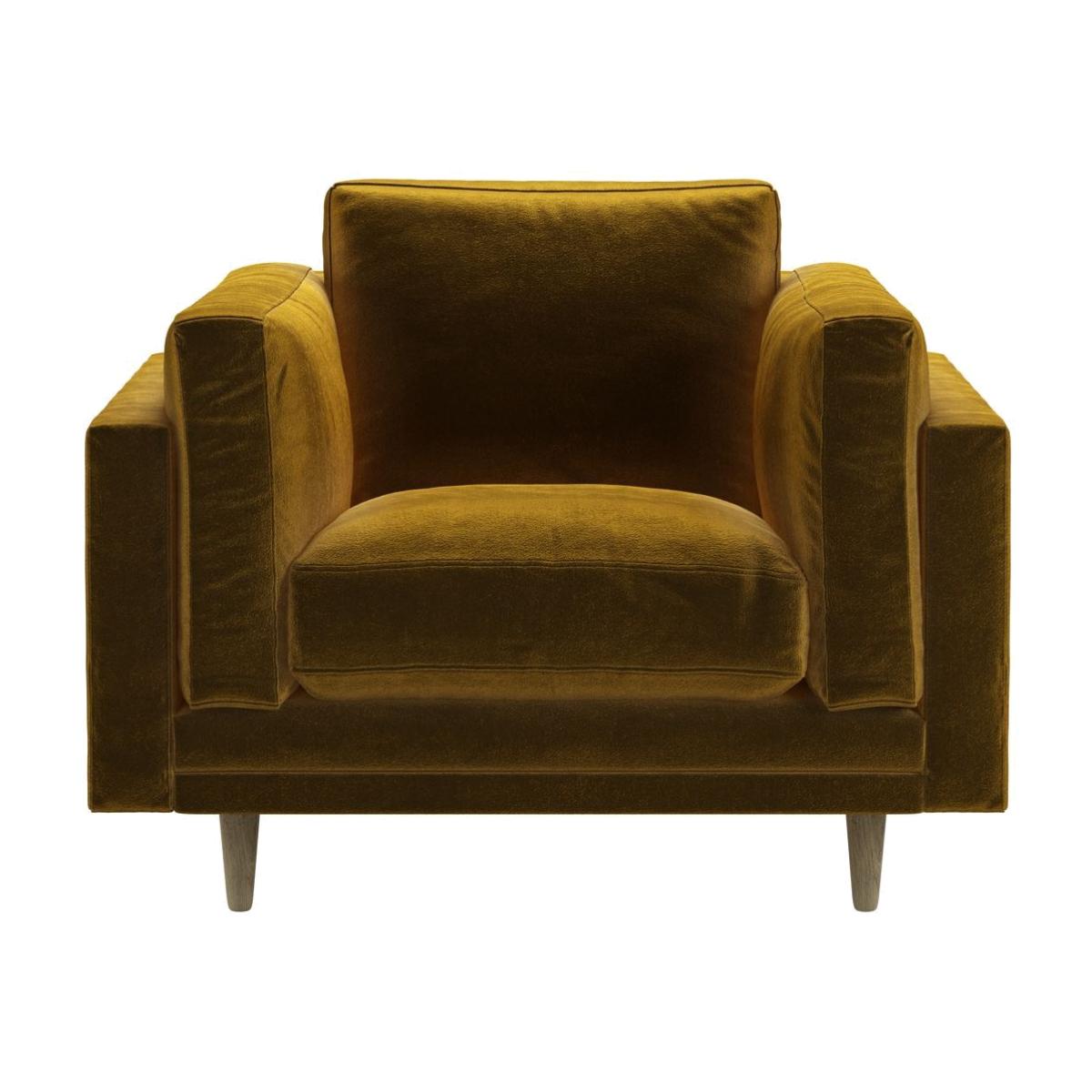 Marco Armchair in Nefertiti Gold Cotton Matt Velvet – image 1