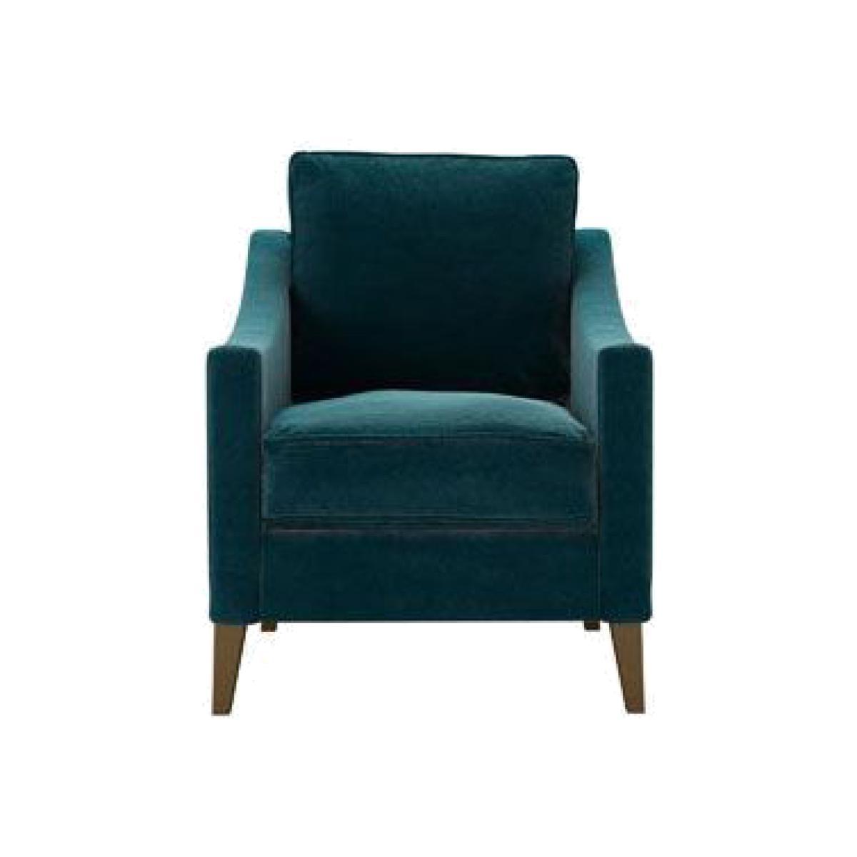 Iggy Armchair in Deep Turquoise Cotton Matt Velvet - sofa.com – image 1