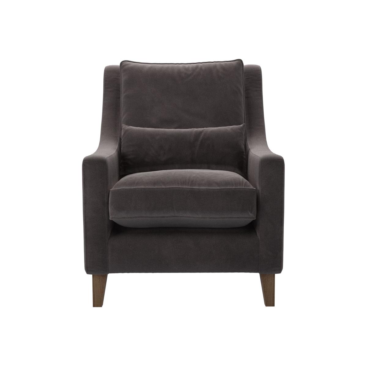 High Back Iggy Armchair in Shale Aquaclean Clever Velvet – image 1