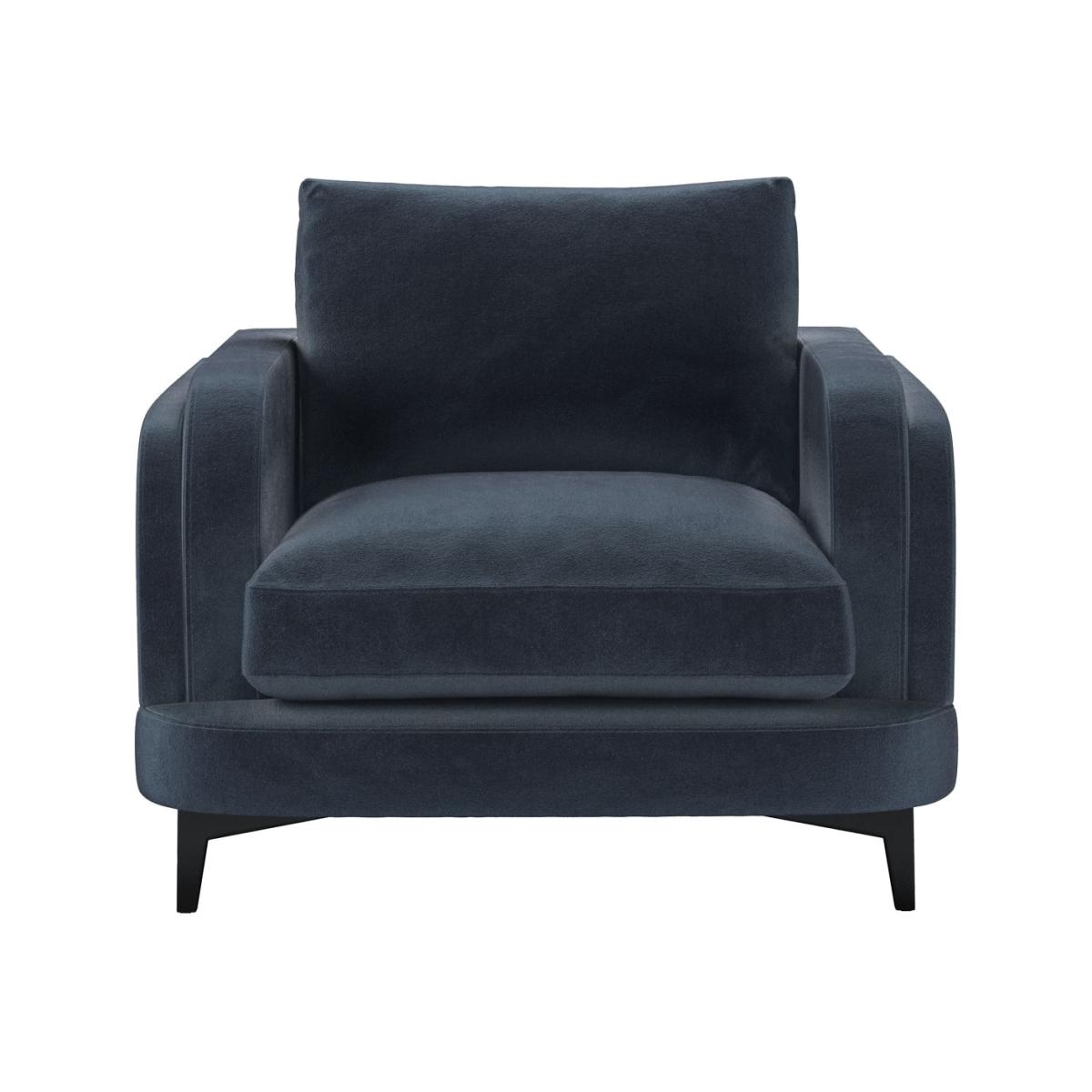 Boston Curved Arm Armchair in Skyfall Cotton Matt Velvet – image 1