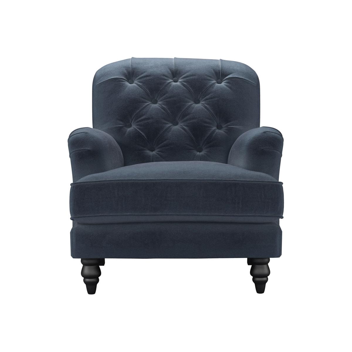 Snowdrop Button Back Armchair in Skyfall Cotton Matt Velvet – image 1